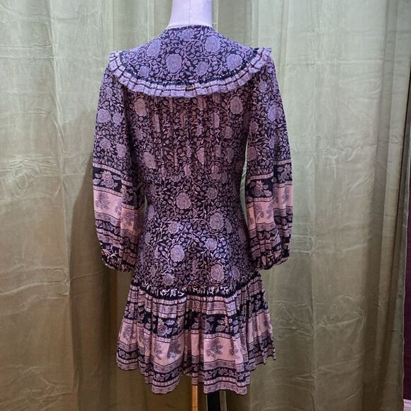 Zimmermann Purple and Pink Fit and Flare Dress with Bishop Sleeves, US4 - Picture 8 of 9